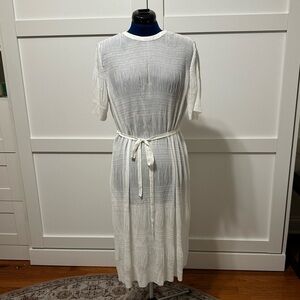 Short sleeve pleated midi dress